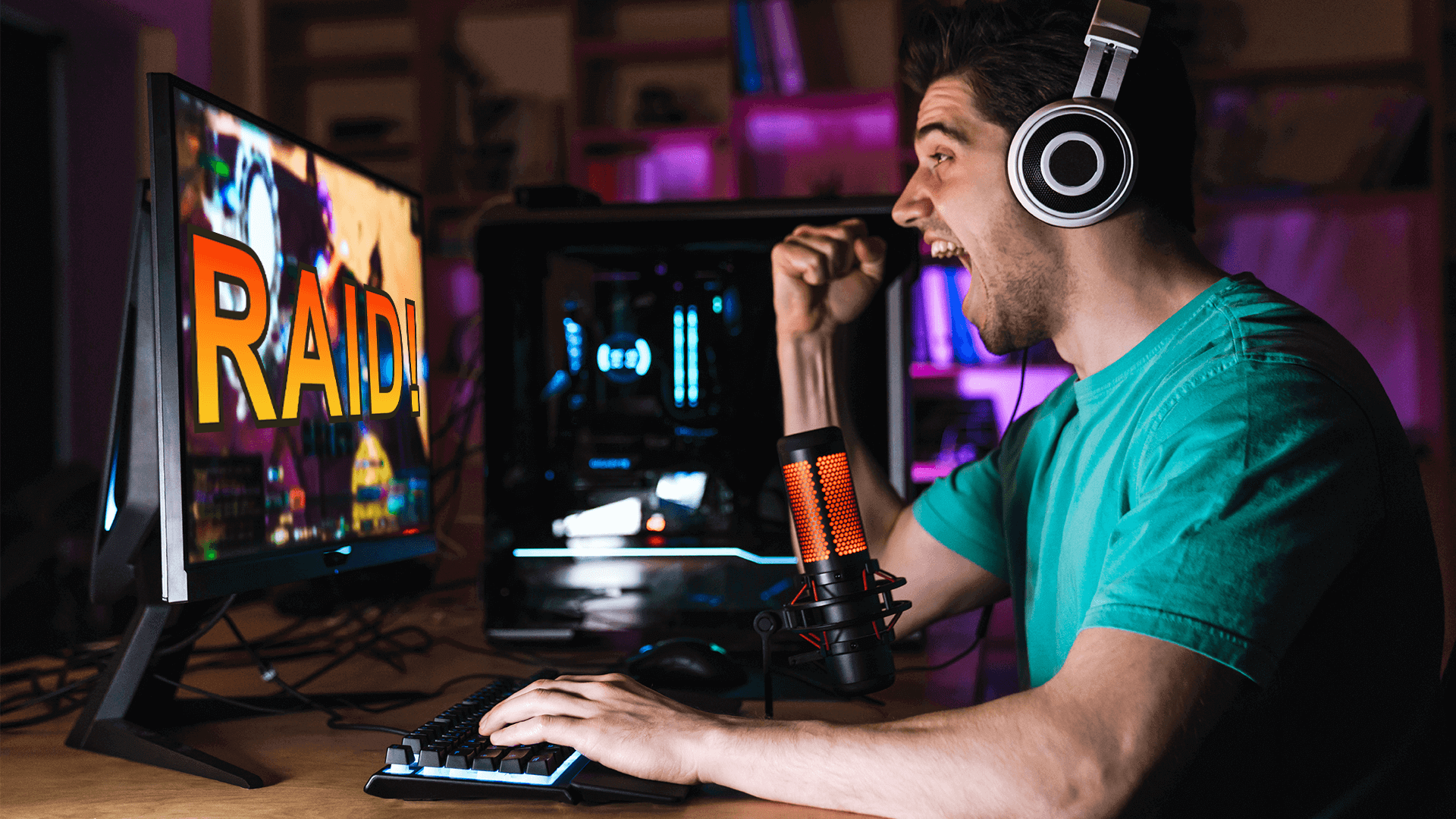 A gamer succeeding on his stream